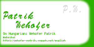 patrik wehofer business card